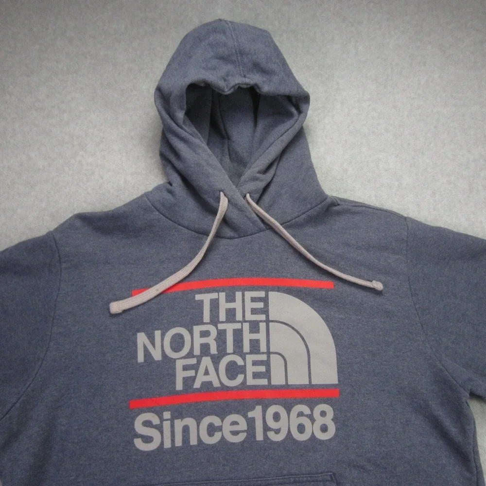 The North Face Men's M Blue Pullover Hoodie Sweatshirt‎ Graphic Logo Outdoor